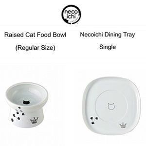 NECOICHI RAISED CAT FOOD BOWL & DINING TRAY Happy Dining PORCELAIN in boxes